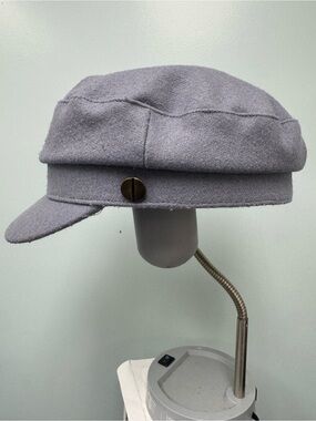 2000s Vintage Light Gray Wool News Boy/Baker Boy/ Cadet Cap